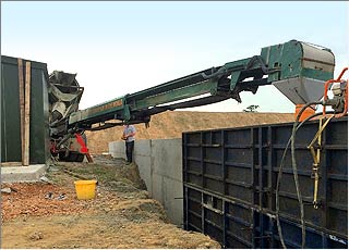 Retaining wall underway